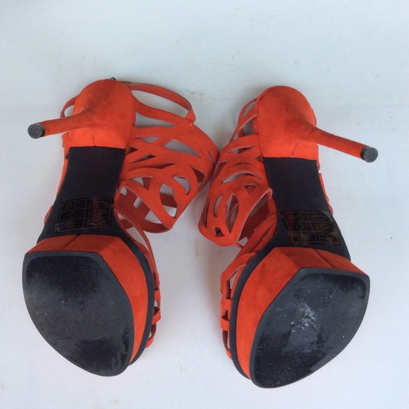 Bebe High Heel platform 5.5 in Suede Red Size 8M - Picture 5 of 5